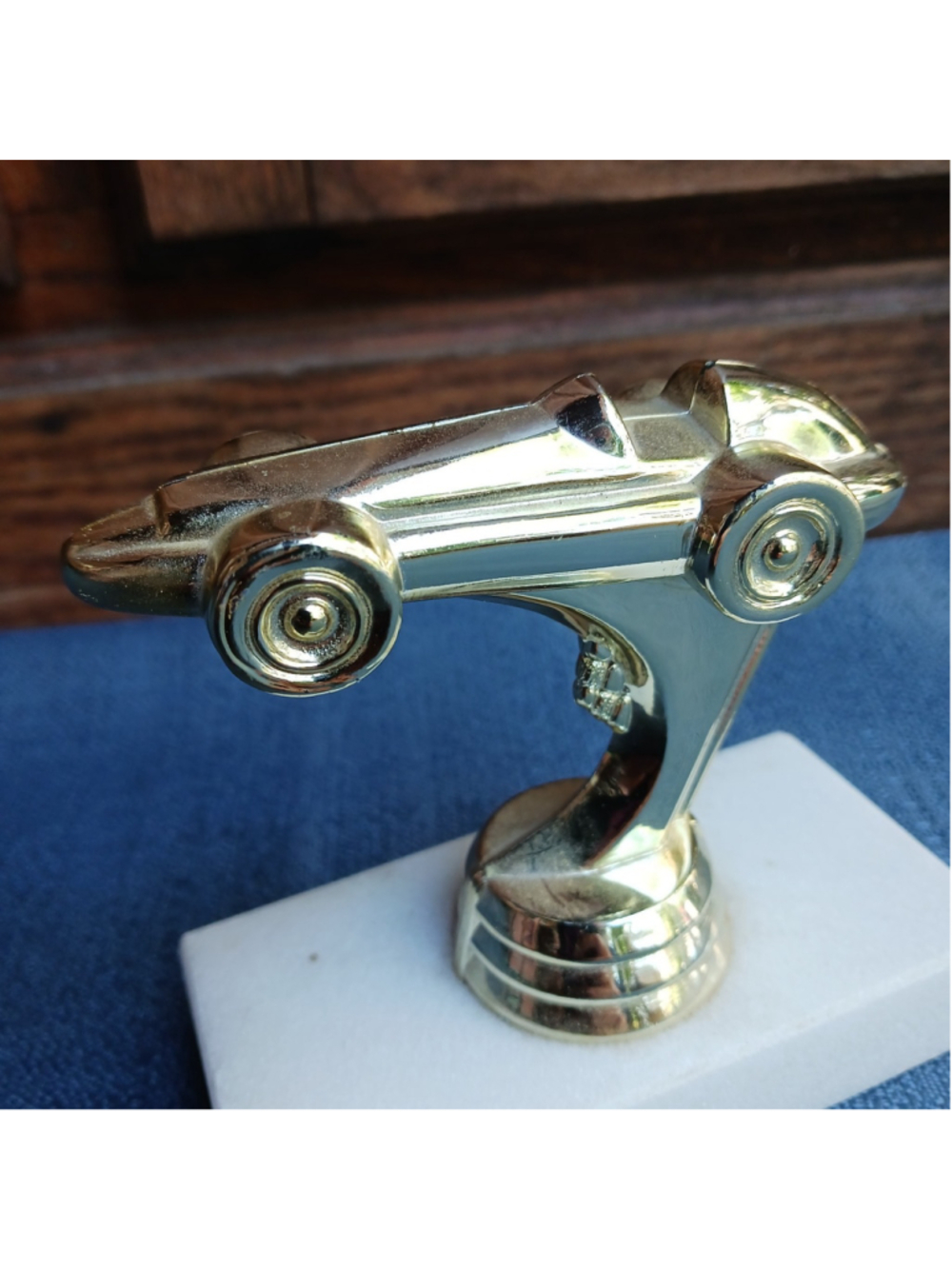 VTG Soapbox DERBY Car Trophy Marble Base Retro Craft Hot Rod Figurine Auto
